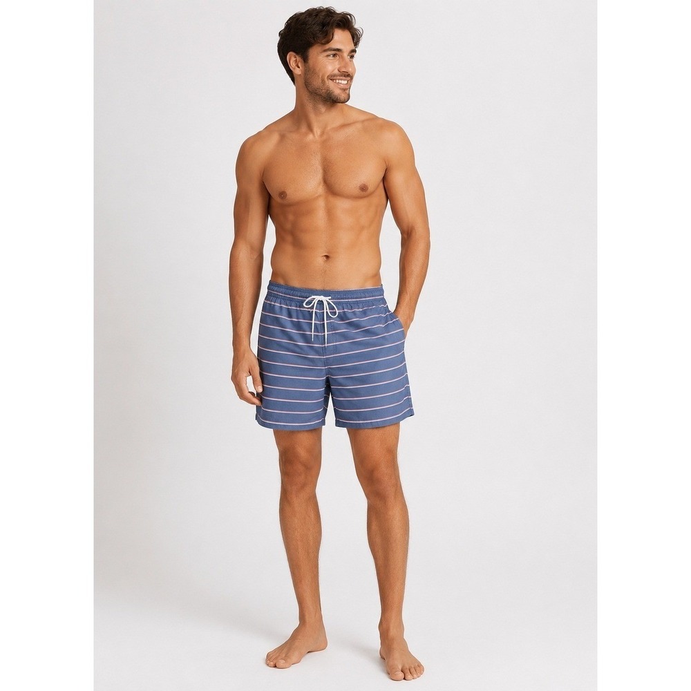 Wallin & Bros Swim Trunks Shorts Mens XL Gray Striped Mesh Lined NEW